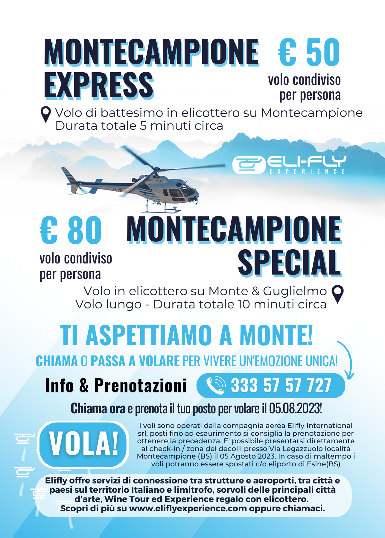 ELI-FLY | Voli in elicottero Montecampione (BS) TI FA VOLARE SUMMER edition 2023