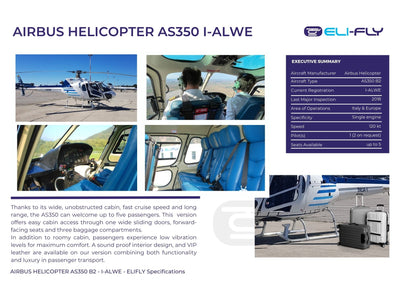 Helicopter disposal model AS350 helicopter MILANO Bresso airport to Cinquale airport LILQ